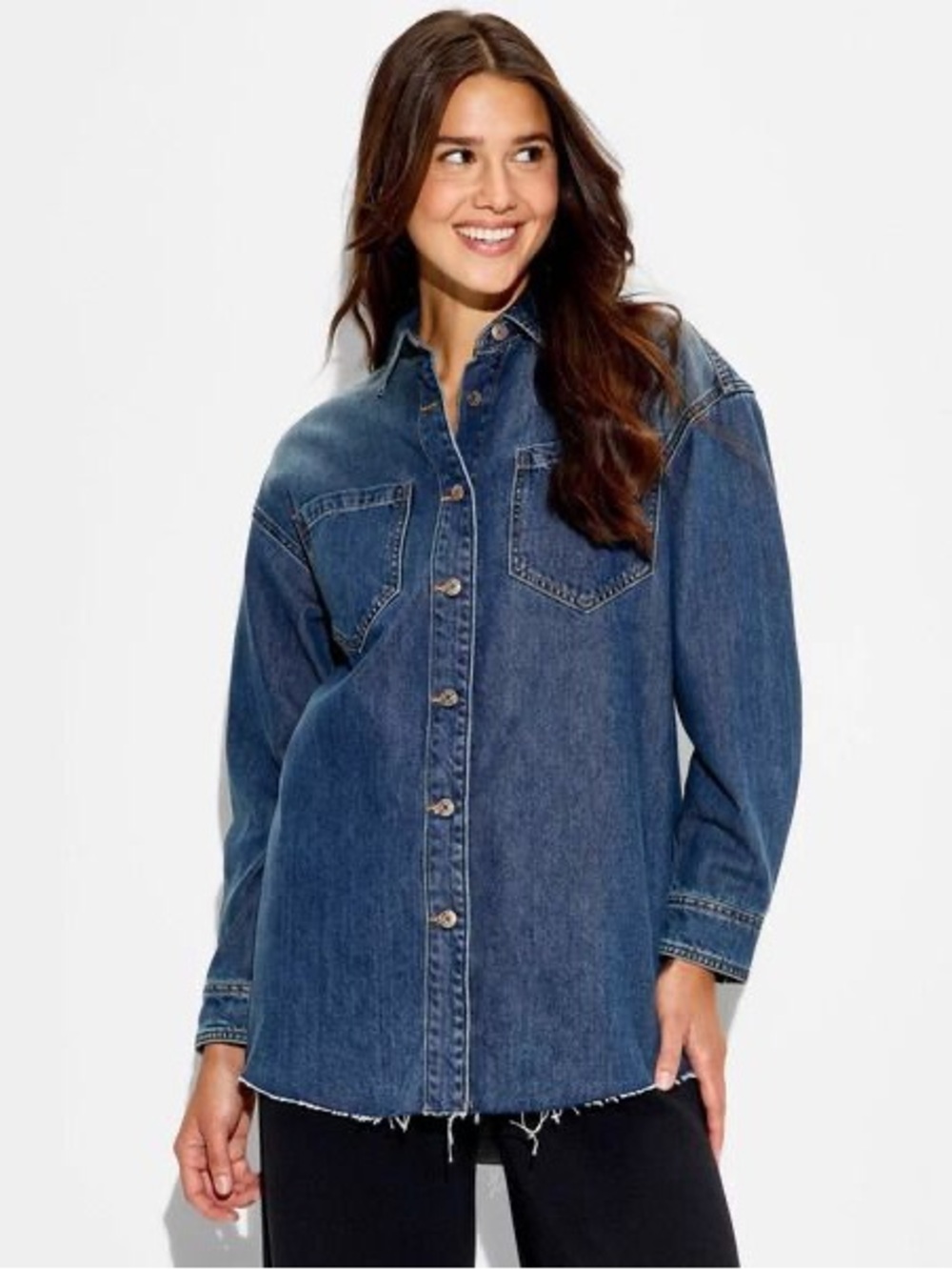Wild Fable long sleeve denim button down shirt- XS